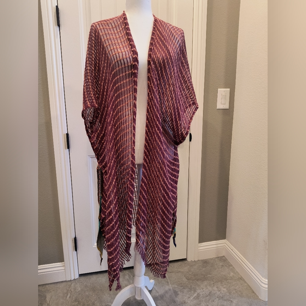 Free People Fuscia Knit Duster One size